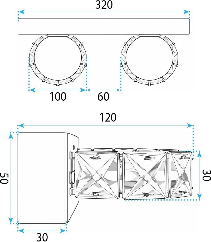 Аплик LED APP1936-2W CHROME