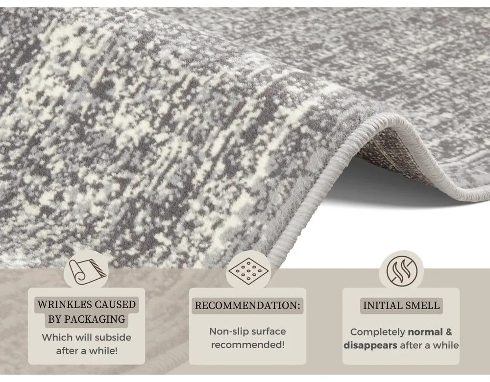 Сив килим Celebration , 80 x 150 cm Elysium - Hanse Home