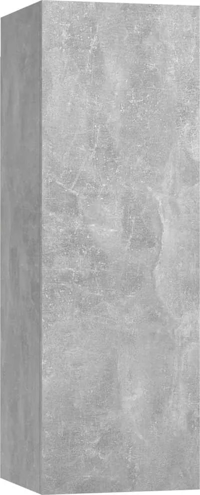 803352 vidaXL ТВ шкаф, бетонно сиво, 30,5x30x90 см, инженерно дърво