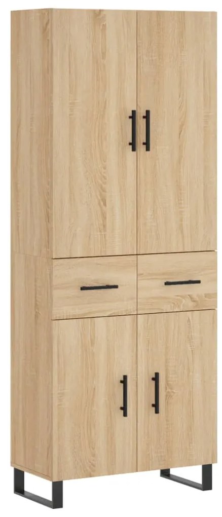 3198172 vidaXL Висок шкаф, дъб сонома, 69,5x34x180 см, инженерно дърво