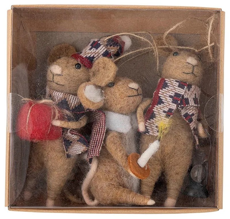 Вълнени коледни украси в комплект от 3 бр. 11 cm Peo – Bloomingville