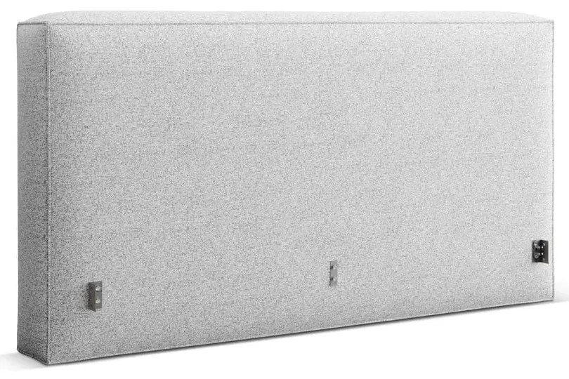 Светлосиво двойно легло 200x200 cm тапицирано с място за съхранение с включена подматрачна рамка Simon Olivia – Micadoni