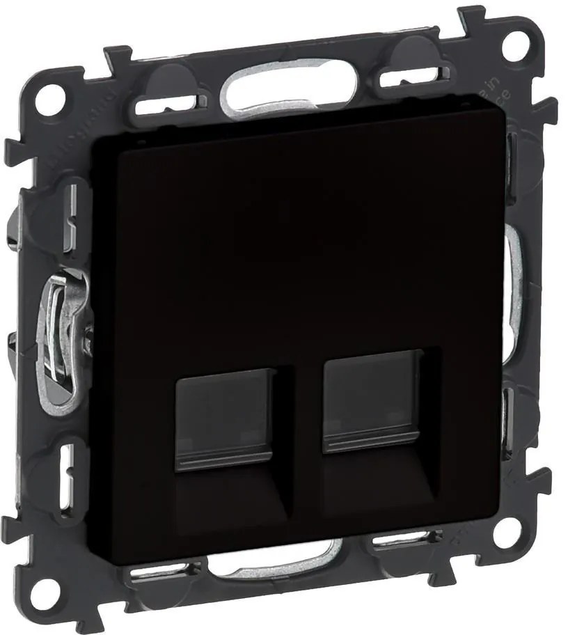 Legrand Розетка 2xRJ45 cat.5е FTP цвят черен Valena Life  - 756354