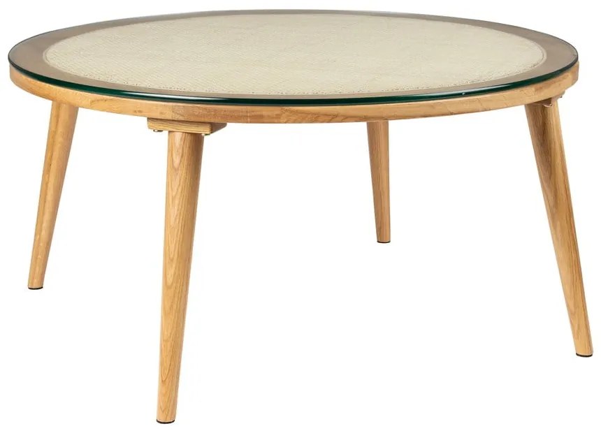 Стъклена кръгла масичка за кафе в естествен цвят ø 70 cm Haru – White Label