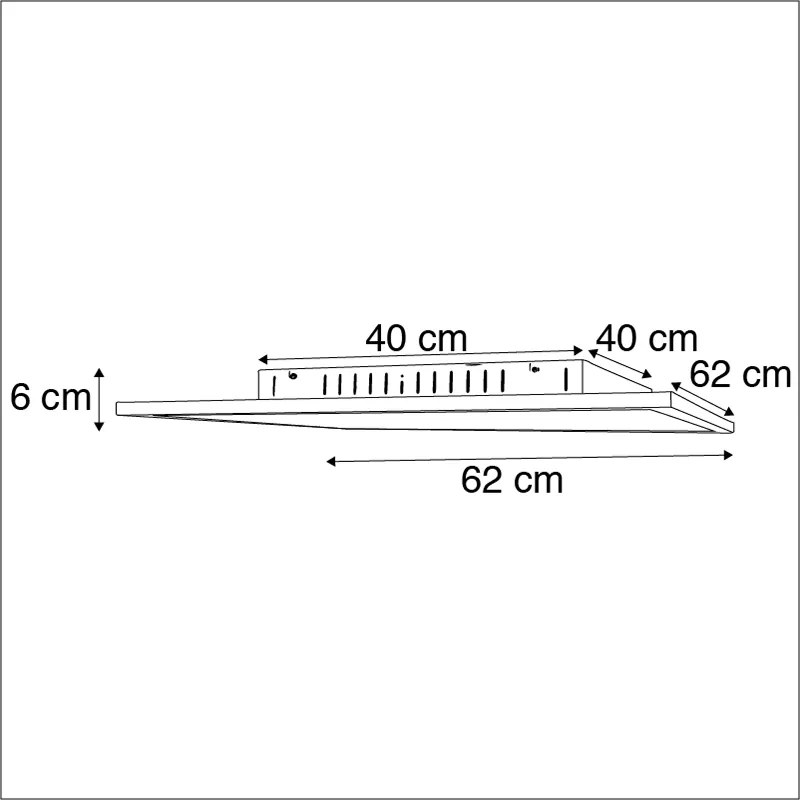 LED панел бял 62 см с LED с дистанционно управление - Orch