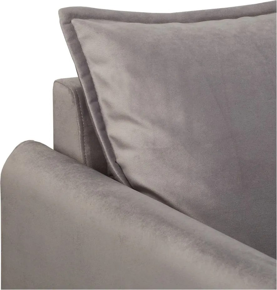 Сив кадифен диван 138 cm Juli – Ropez
