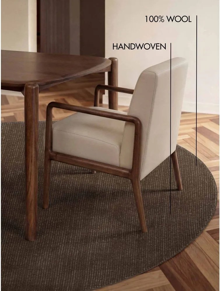 Кафяв ръчно изработен вълнен кръгъл килим ø 160 cm Greenwich – Ted Baker