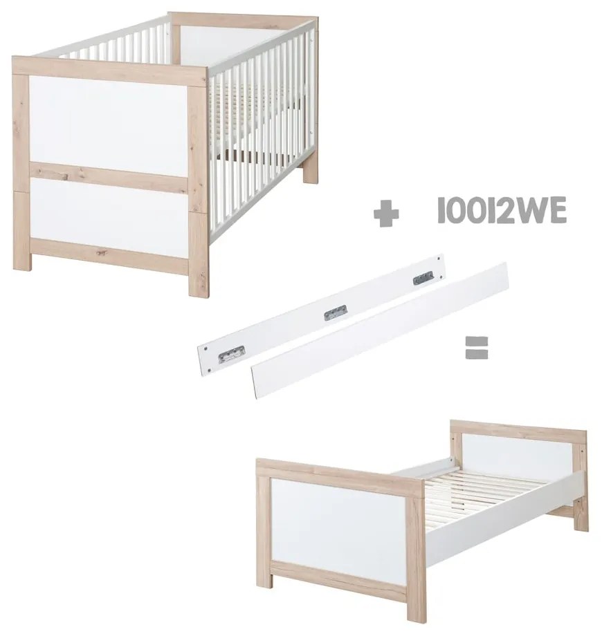 Детско креватче в бял и естествен цвят 70x140 cm Malo – Roba