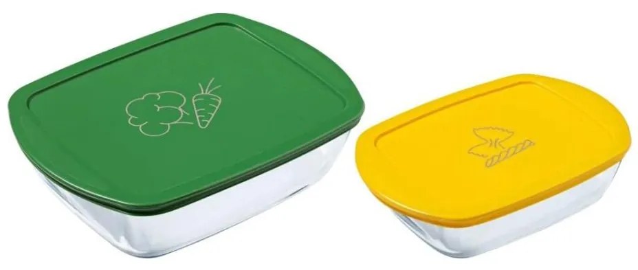 Комплект от 2 стъклени контейнери за храна PYREX 1,2/2,5 л