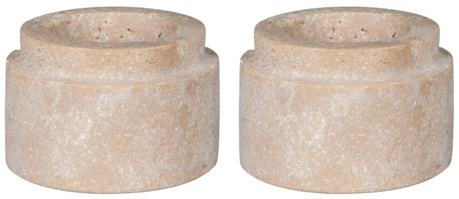 Каменни свещници за чаена свещ в комплект от 2 бр. – House Nordic