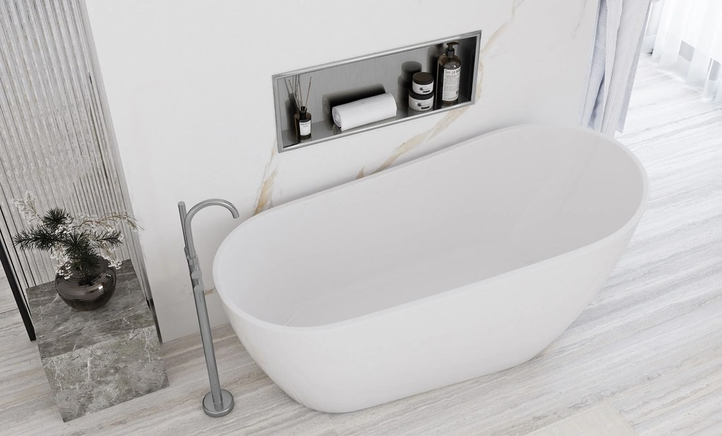 Вграден рафт за баня  30x60 steel brush