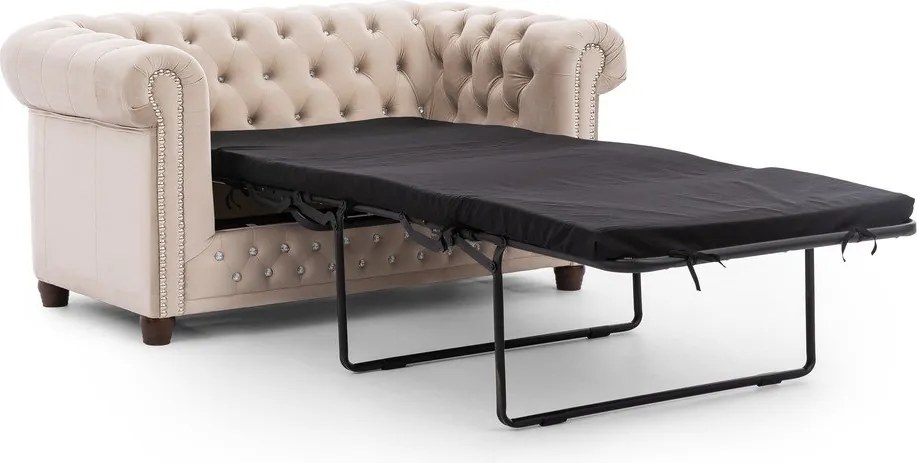 Бежов кадифен разтегателен диван 148 cm York Blik – Ropez