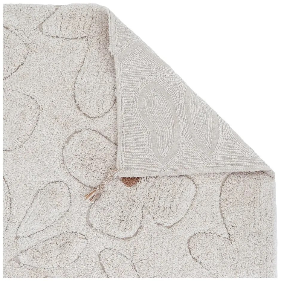 Кремав ръчно изработен памучен детски килим подходящ за пране 120x180 cm Gentle Flora – Nattiot