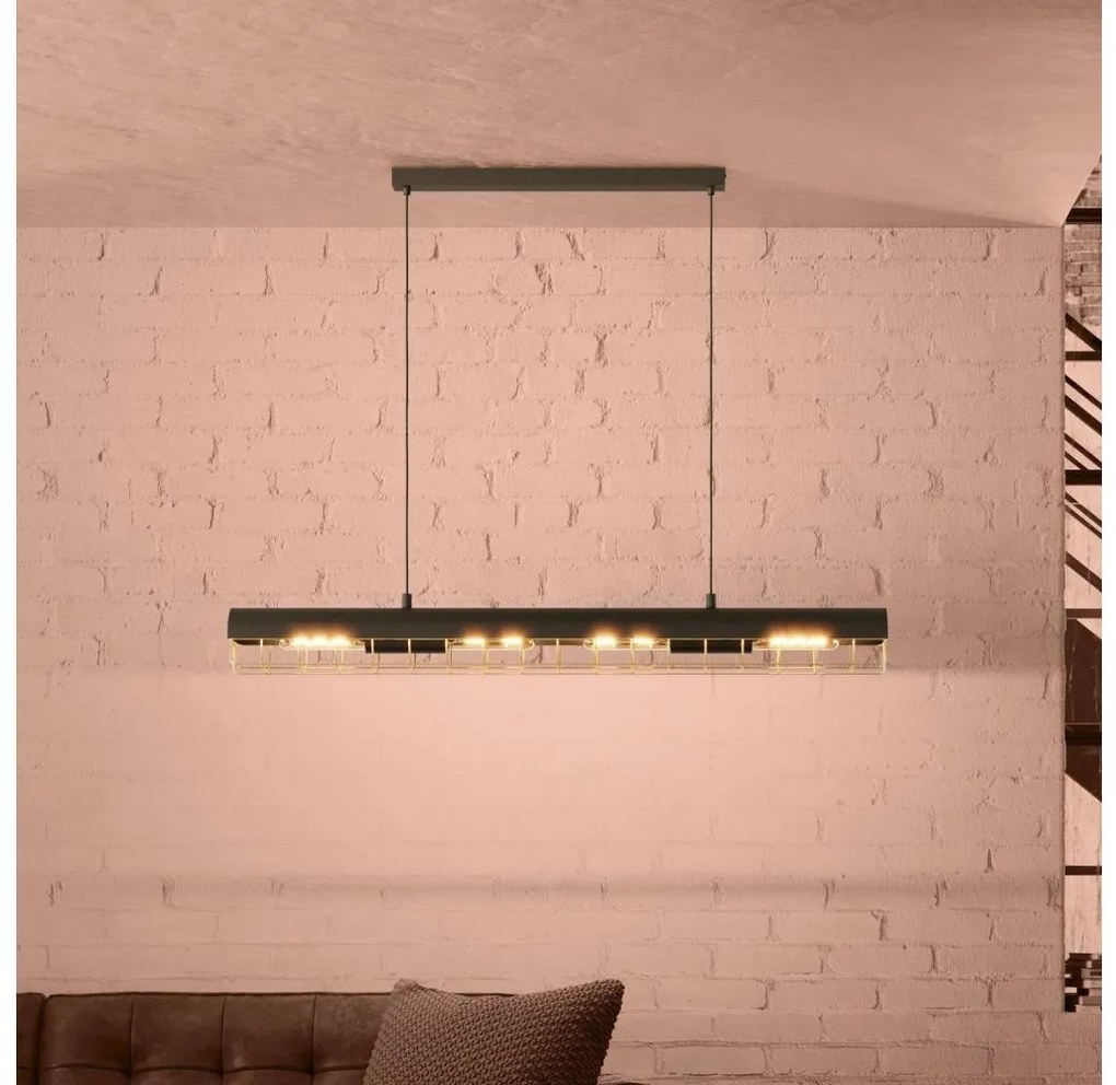 Eglo 390059 - Пендел ALFONSINE 4xE27/40W/230V черен/златист