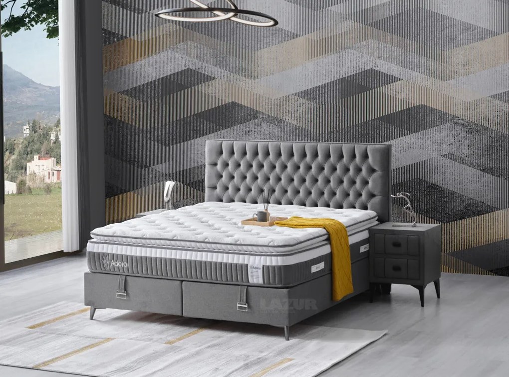 Тапицирано легло Адоро с матрак (мемори) 180/200 см