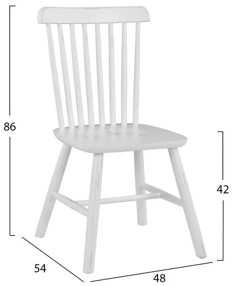 Дървен стол Люсиен -HM8645.03 бял цвят