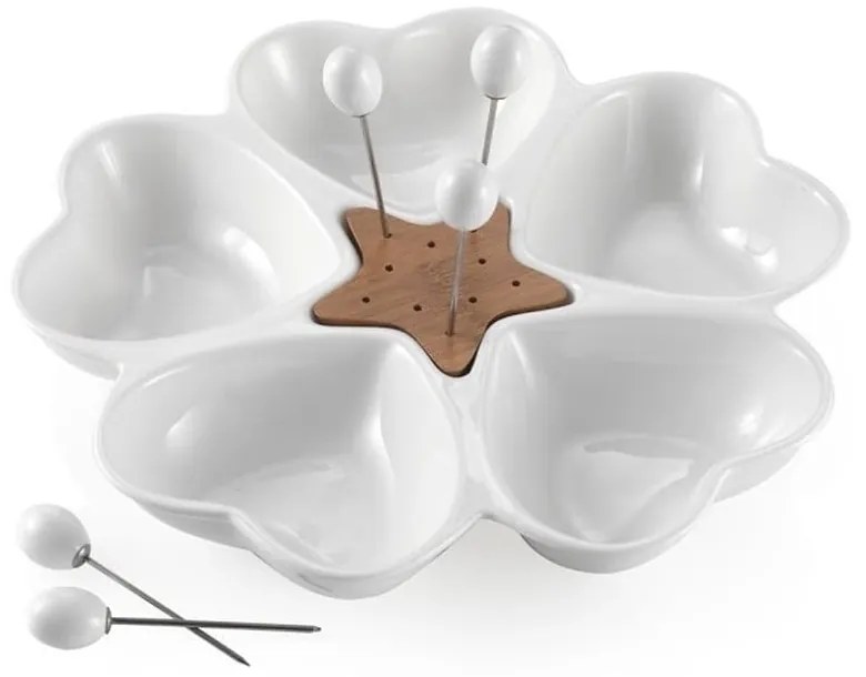 Чиния за сервиране с 5 шишчета Cuori - Brandani