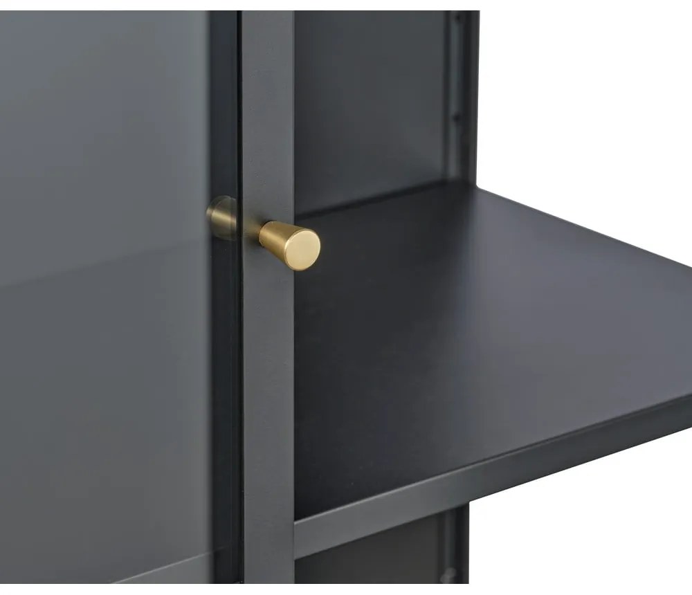 Черна метална витрина 90x160 cm Carmel – Unique Furniture