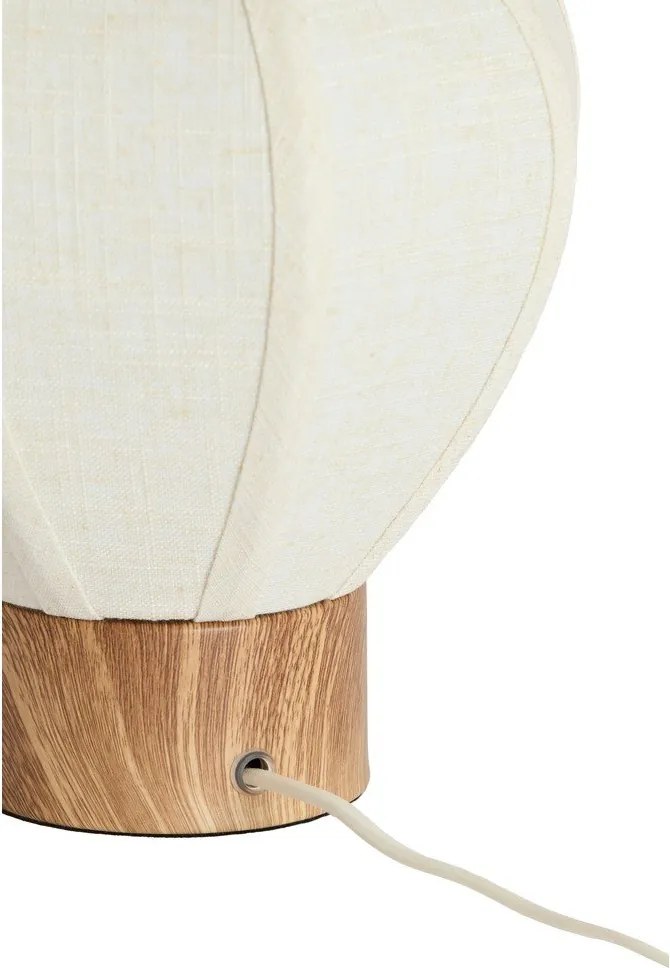 Кремава метална настолна лампа с текстилен абажур (височина 23,5 cm) Kyzo – Light & Living