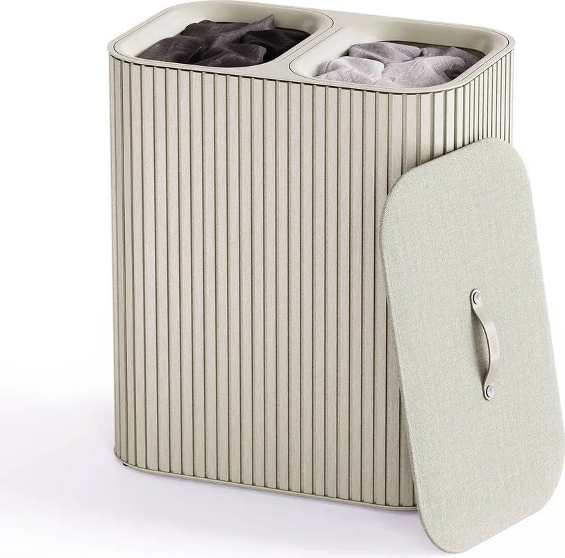 Бежов бамбуков кош за пране 2x45 l Tota Luxe – Joseph Joseph