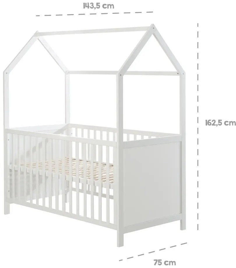 Бяло детско легло 70x140 cm - Roba