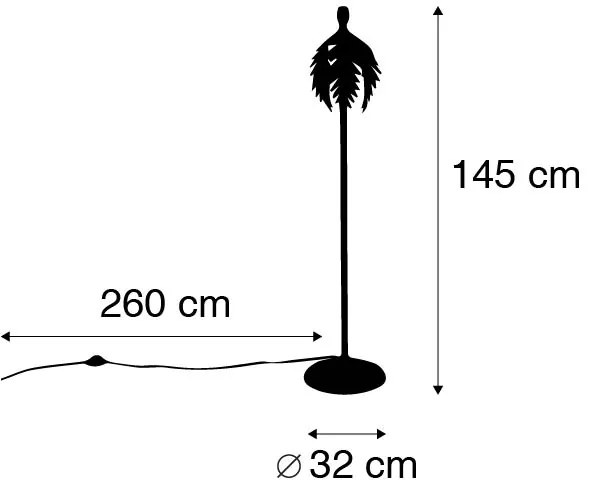 Винтидж подова лампа златиста 145 см - Botanica