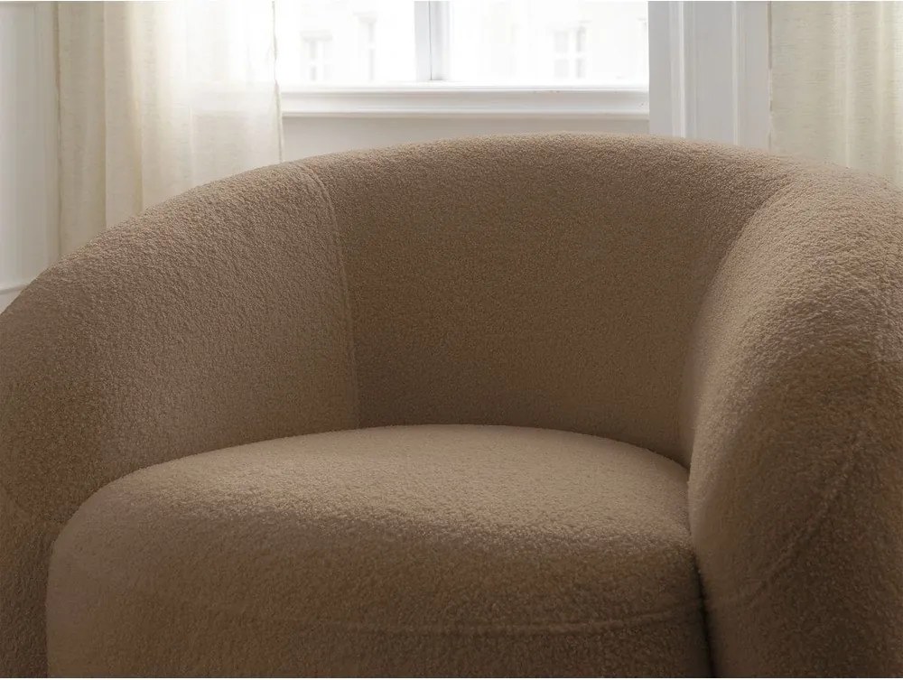 Кафяво въртящо се кресло от прежда с примки от букле Elina – Bobochic Paris