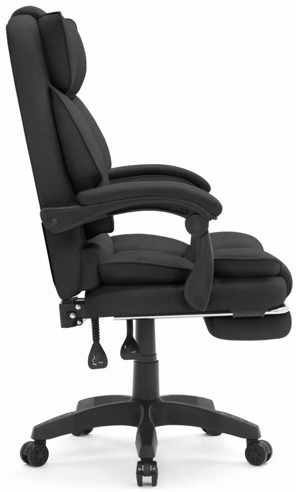 Ергономичен офис стол HC-1031 с поставка за крака - черен