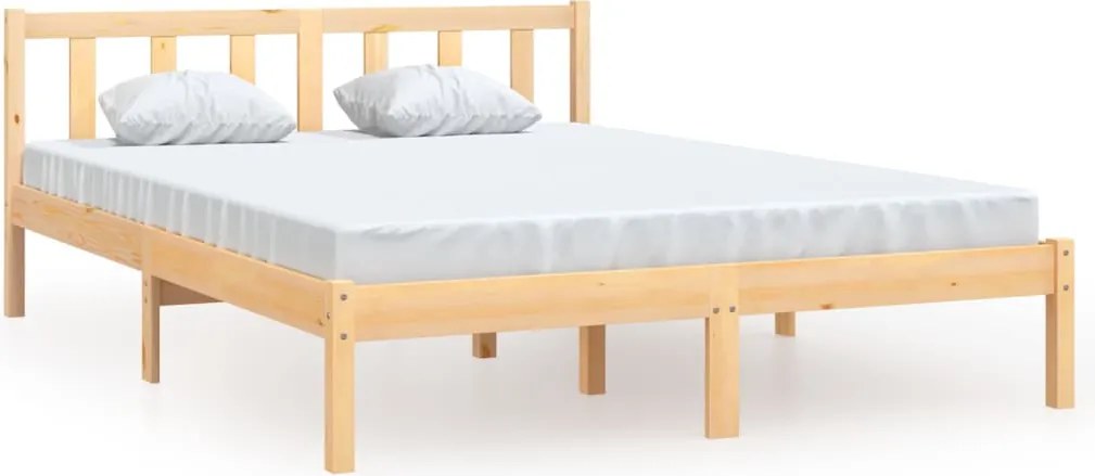 810087 vidaXL Рамка за легло, бор масив, 150x200 см, King Size