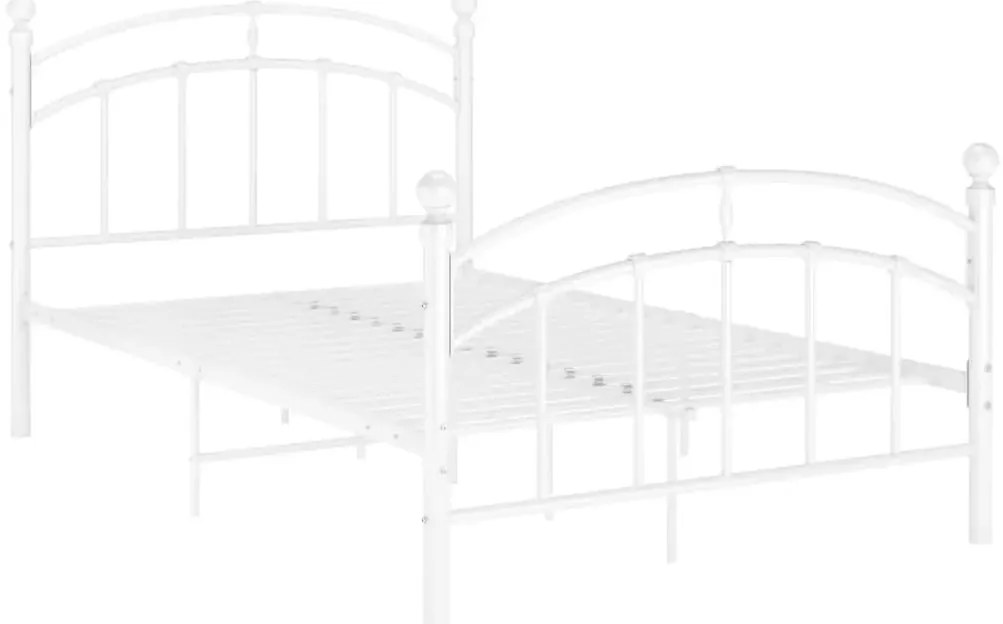 324974 vidaXL Рамка за легло, бяла, метал, 120x200 cм
