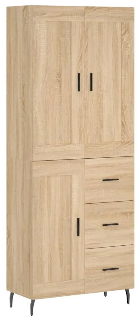 3200020 vidaXL Висок шкаф, дъб сонома, 69,5x34x180 см, инженерно дърво