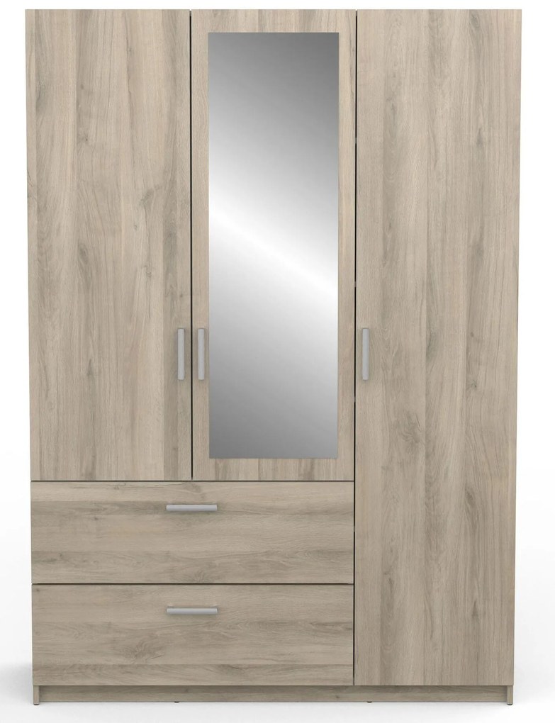 Гардероб Coben Трикрилен-дъб