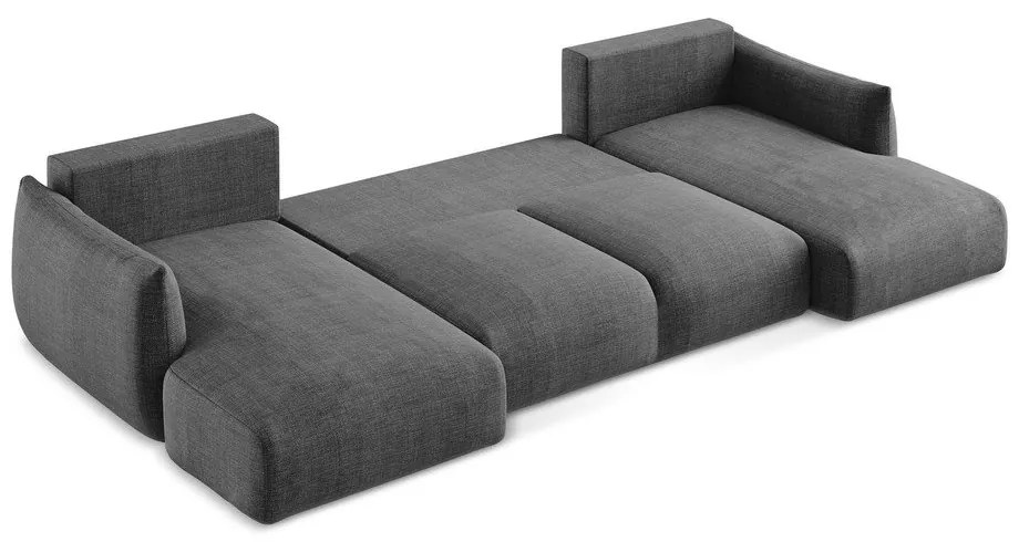 Тъмносив сгъваем ъглов диван (U форма) Leila – Makamii