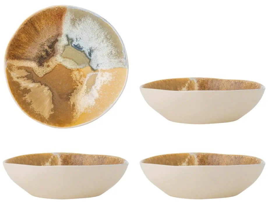 Кремави глинени купички в комплект от 4 бр. 625 ml Lacey – Bloomingville