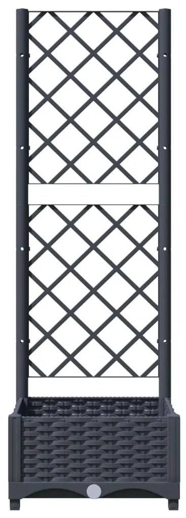 Градински сандък с пергола, тъмносив, 40x40x121,5 см, PP
