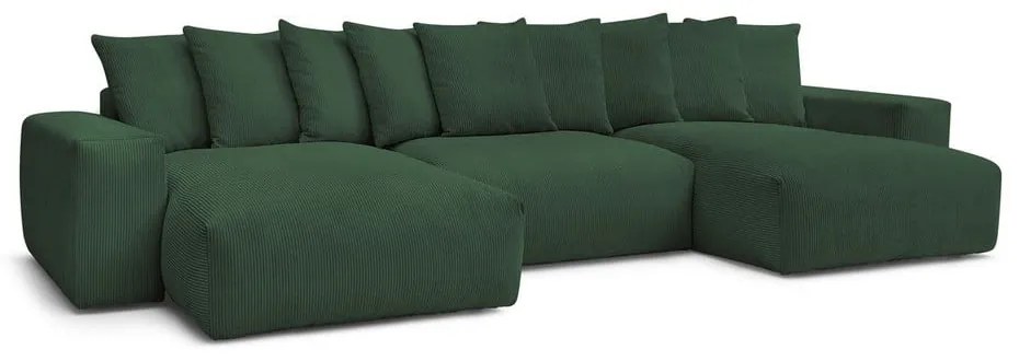 Зелен ъглов диван от рипсено кадифе Voltaire – Bobochic Paris