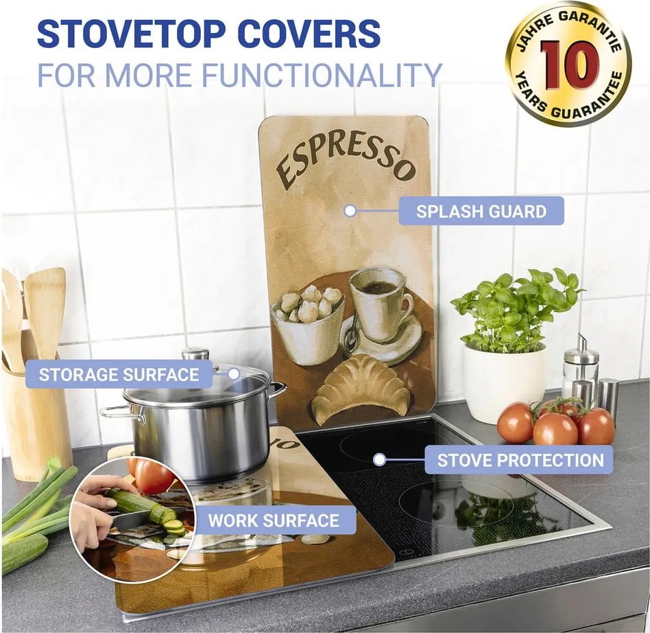 Комплект от 2 стъклени капака за готварска печка Coffee - Wenko