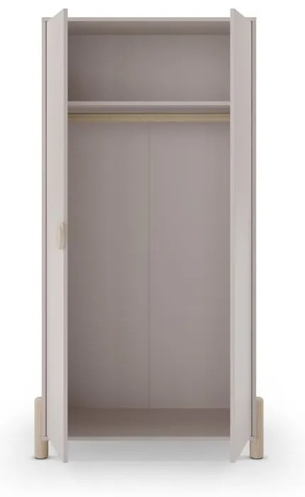 Кремав детски гардероб от масивен бор 93x180 cm Enola – Marckeric