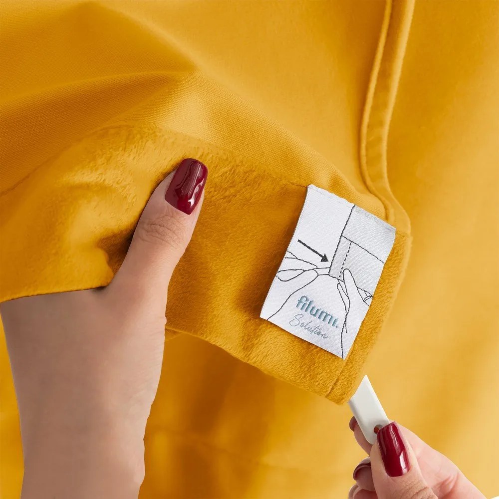 Затъмняваща завеса в цвят горчица 200x225 cm Velto – Filumi