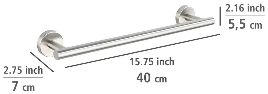 Матово сребро стенна поставка за кърпи от неръждаема стомана Bosio – Wenko