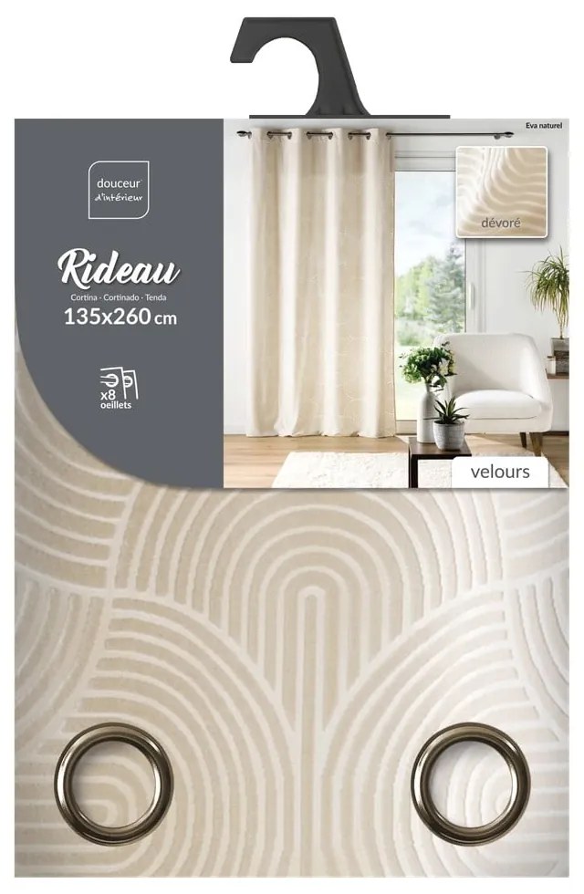 Бежово перде 135x260 cm Eva – douceur d'intérieur