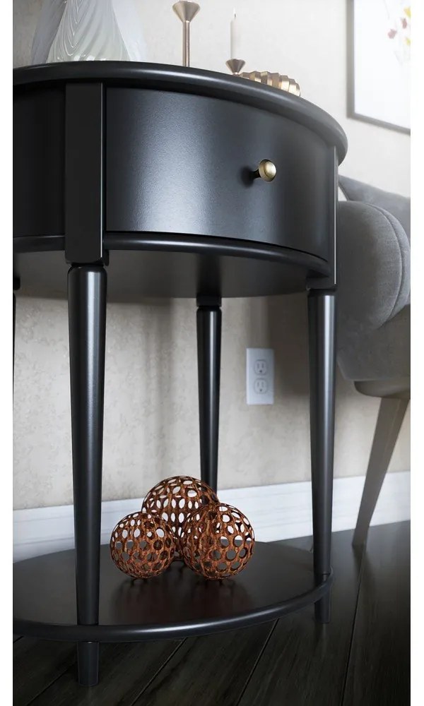 Черно нощно шкафче Aurora – Støraa