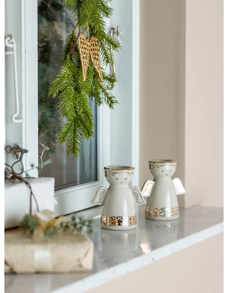 Свещници в комплект от за чаена свещ 2 бр. от каменна керамика Faella – Bloomingville