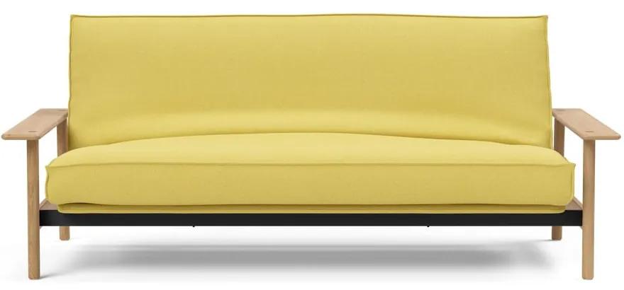 Жълт разтегателен диван със свалящо се покривало Soft Mustard Flower, 97 x 230 cm Balder - Innovation