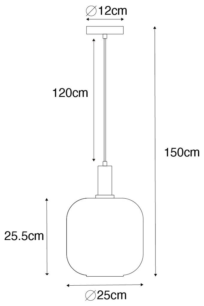 Дизайнерски висящ аплик черен с месинг и кехлибарено стъкло - Zuzanna