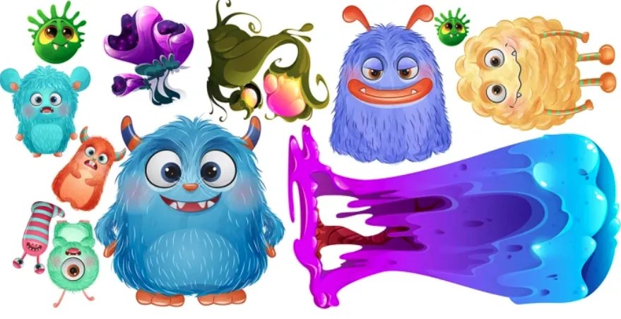 Цветен стикер за стена - весели същества Šírka: 150 cm | Dĺžka: 300 cm