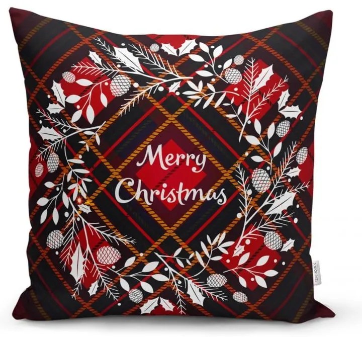 Комплект от 4 коледни калъфки за възглавници и покривка за маса Tartan Christmas - Minimalist Cushion Covers
