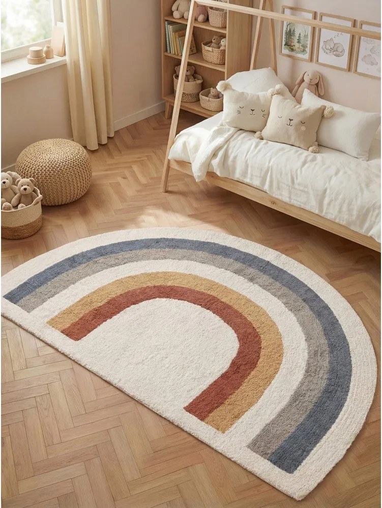 Кремав памучен детски килим подходящ за пране/ръчно изработен 140x200 cm Snuggle Riva – Hanse Home