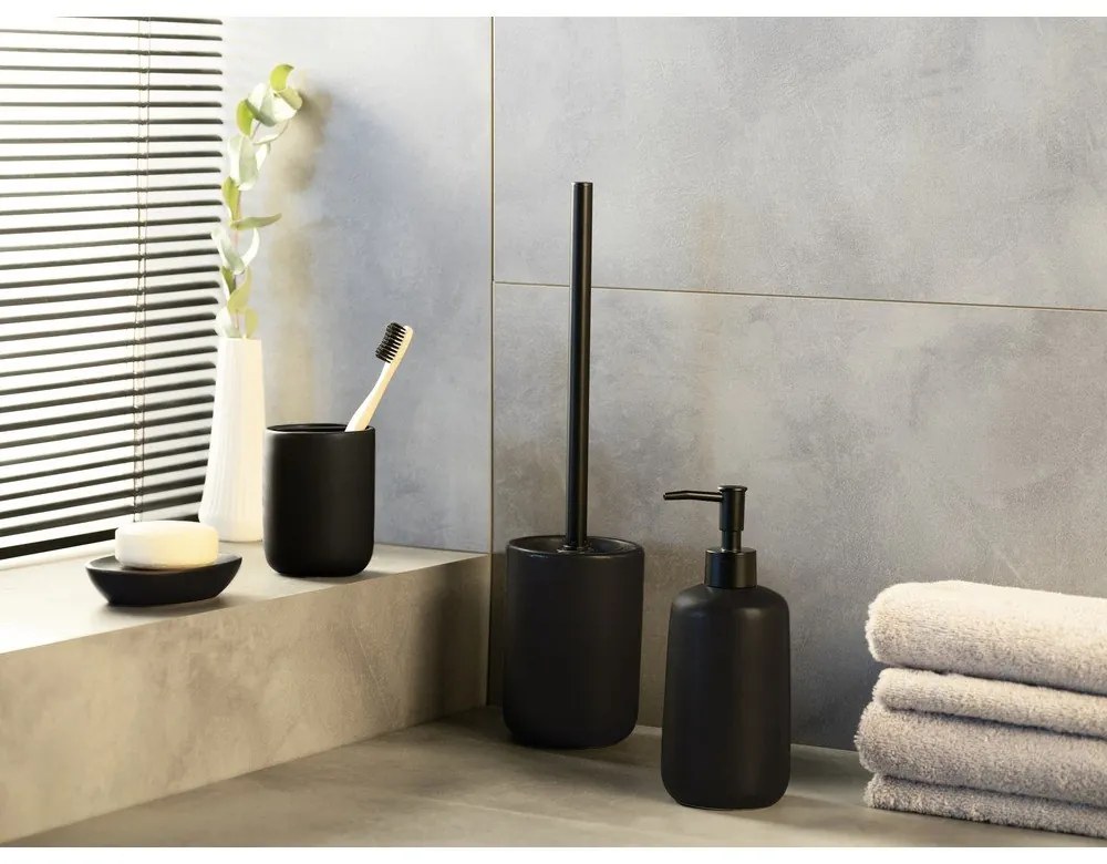 Черен керамичен диспенсер за сапун 500 ml Olinda – Allstar