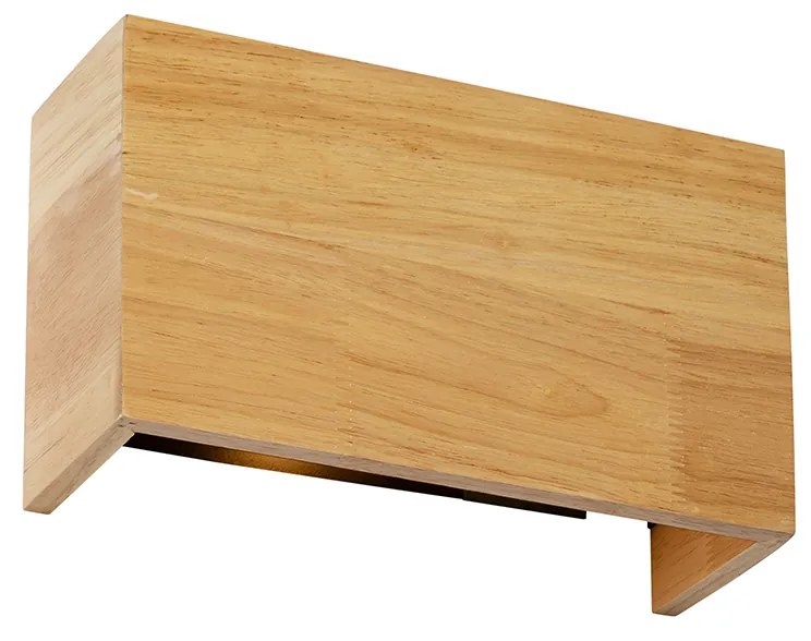 Рустикална стенна лампа дъбово дърво 2 светлини - Otan